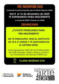 Te ayudamos con la Pre-Inscripción a los Profesorados de Arte 2026 !